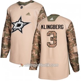 Män Ishockey Dallas Stars Tröja John Klingberg 3 Adidas 2017-2018 Camo Veterans Day Practice Authentic